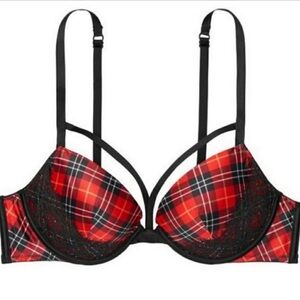 Victoria's Secret Red and Black Plaid Bra